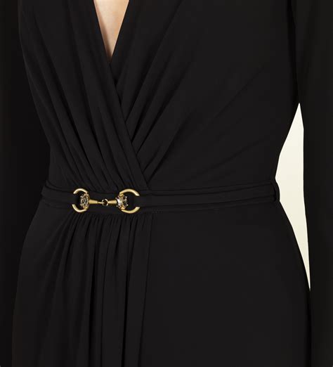 gucci black long dress|black gucci maxi dress.